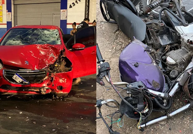 Colisão entre carro e moto deixa duas pessoas mortas na Rui Barbosa