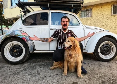 Jesse Koz e seu cachorro