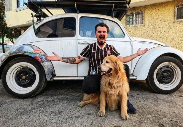 Jesse Koz e seu cachorro