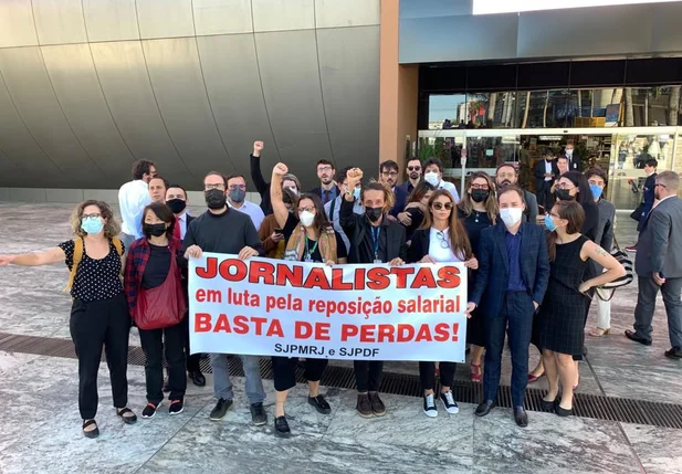 Jornalista em manifestação