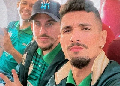 Manoel, Ferrari e Dico no embarque para João Pessoa