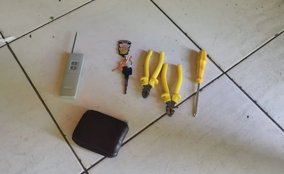 Materiais utilizados pelo suspeito
