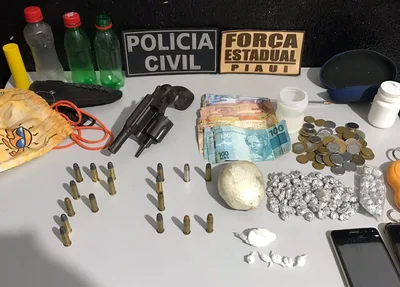 Material apreendido pela polícia