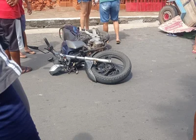Motocicleta após o acidente