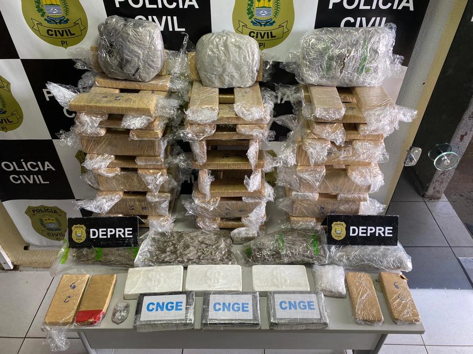 Muita droga apreendida durante a ação da DEPRE