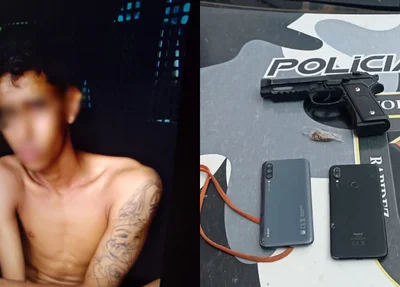 Polícia apreendeu celulares roubados e uma réplica de arma de fogo
