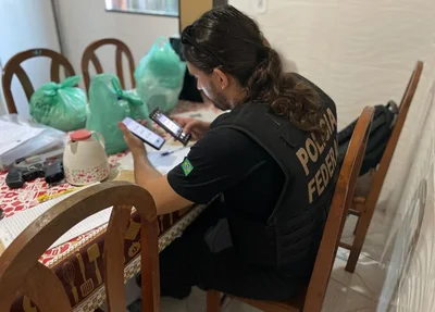 Policial federal deflagrando a Operação Psiquê em Belém