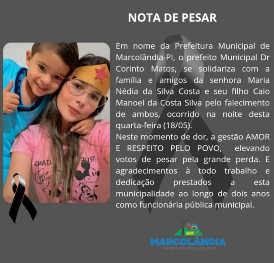 Prefeitura de Marcolândia lamentou morte da servidora pública