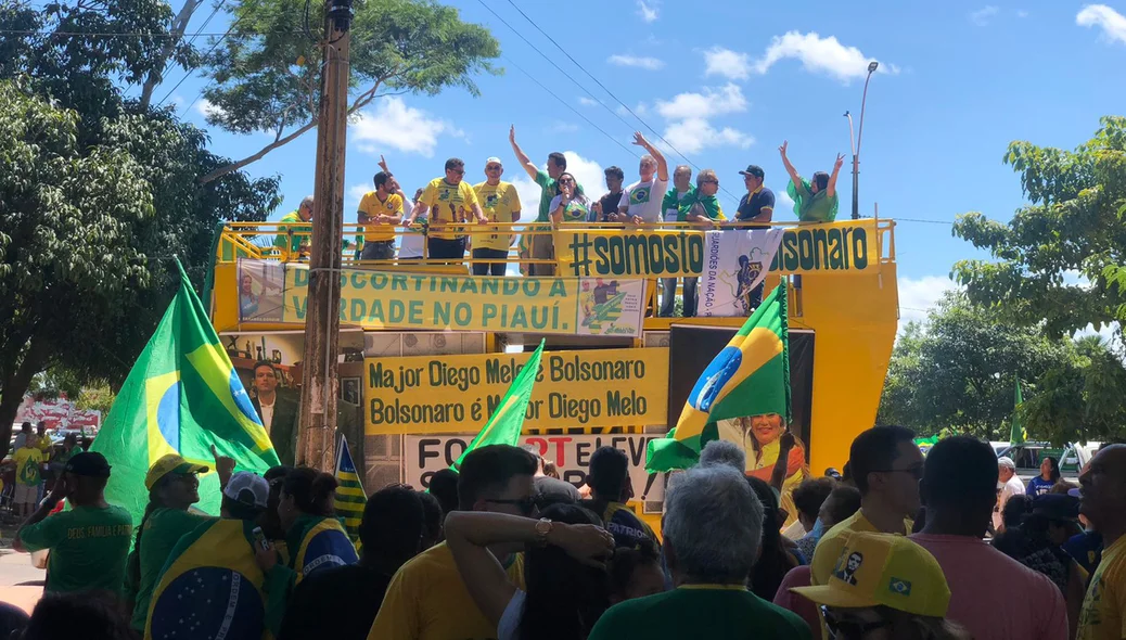 Várias apoiadores estiveram na manifestação
