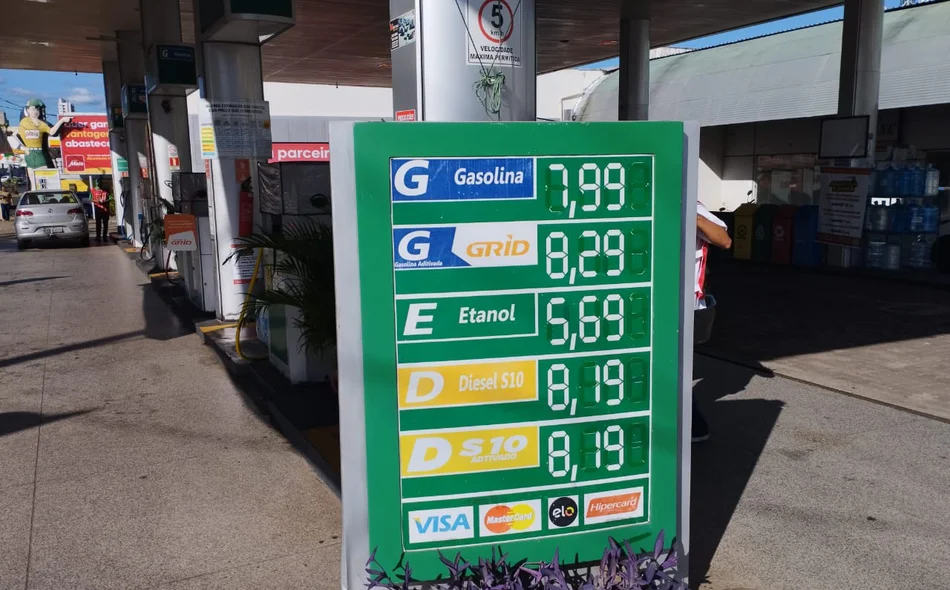 Atualmente, o preço da gasolina em Teresina chegou a R$ 8,29
