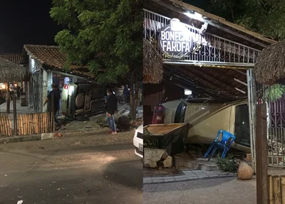 Carro foi parar dentro de bar na zona sul de Teresina