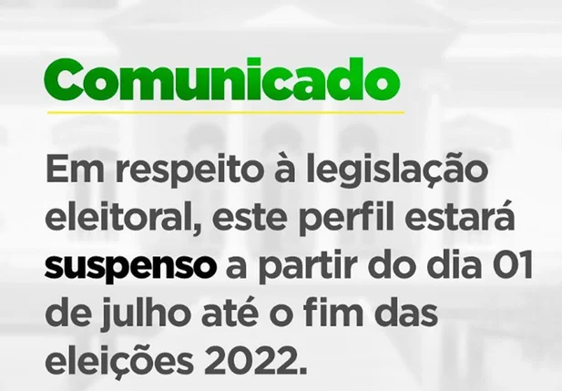 Comunicado emitido pelo Governo do Piauí