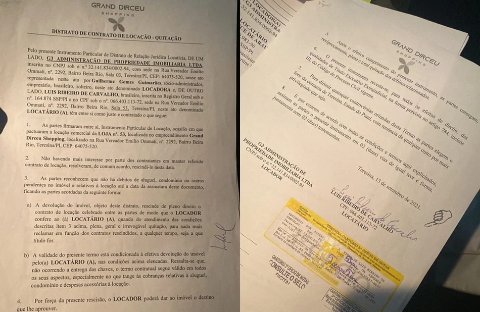 Distrato com o antigo locatário
