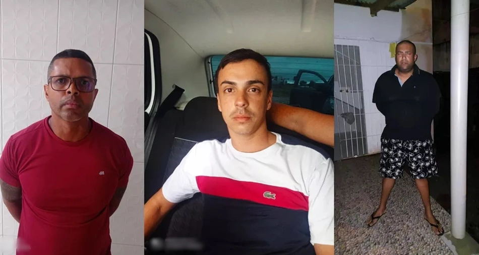 Emerson de Holanda Lira, de vermelho. Wellington Medeiros da Silva Moraes, de branco, e Eliabio Custódio Nepomuceno