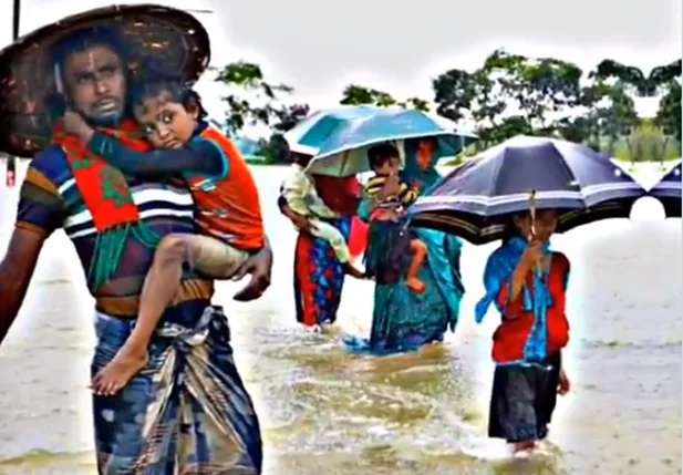 Famílias desabrigadas em Bangladesh