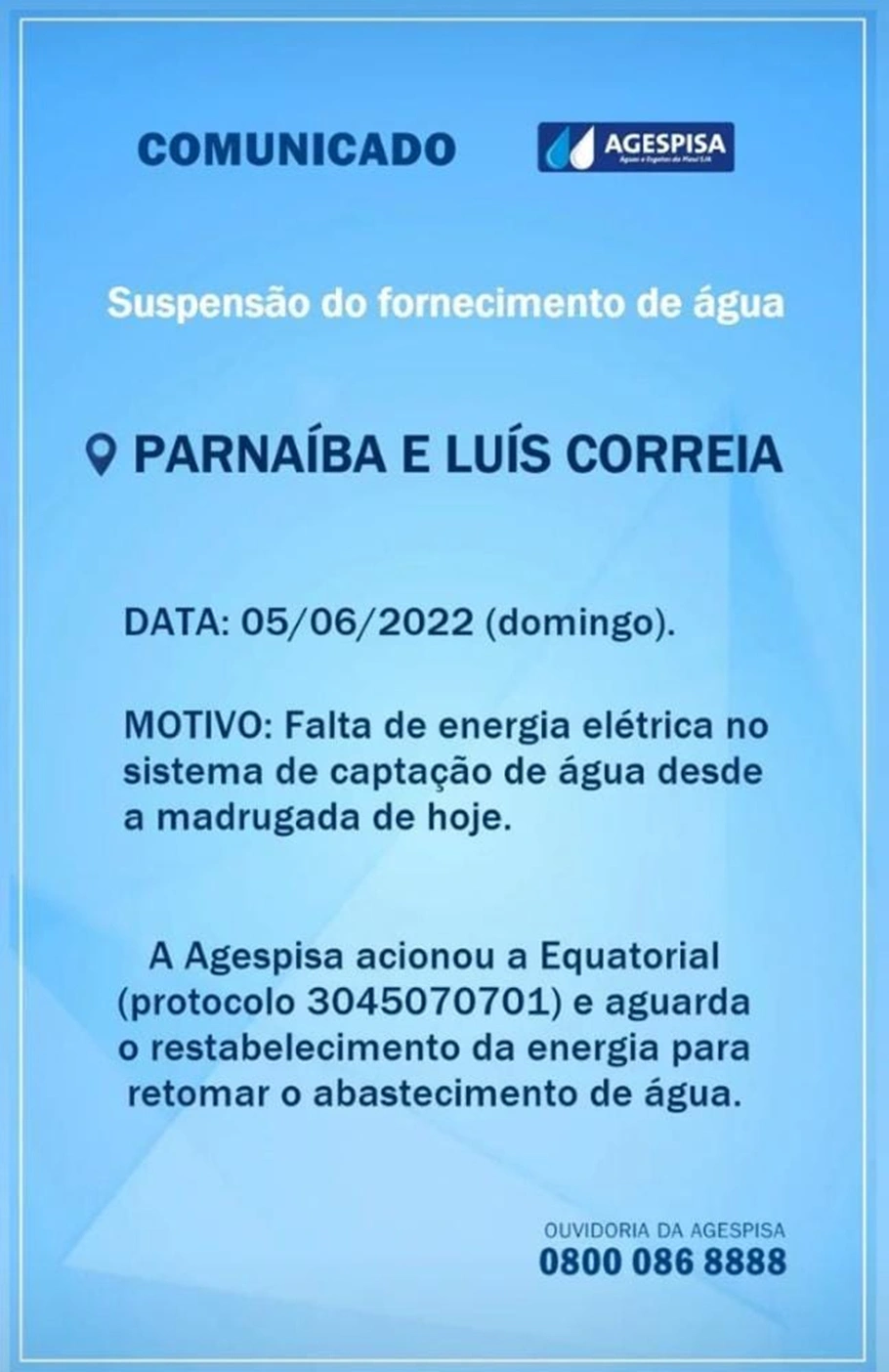 Nota da Agespisa