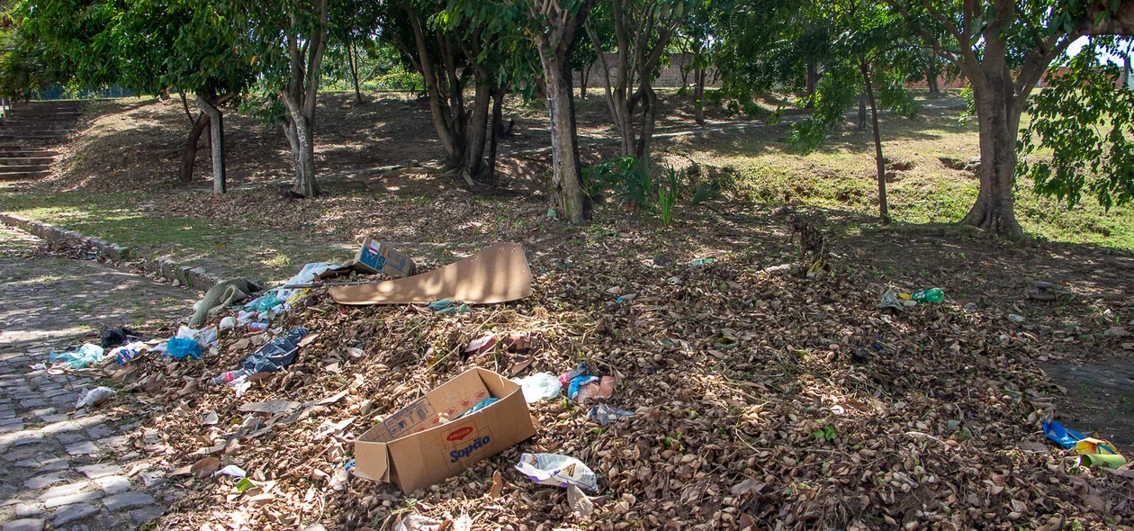 Populares alegam que prefeitura limpa o terreno, mas não leva o lixo