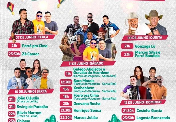 Prefeitura divulga atrações da 2ª semana do Festejo de Santo Antônio