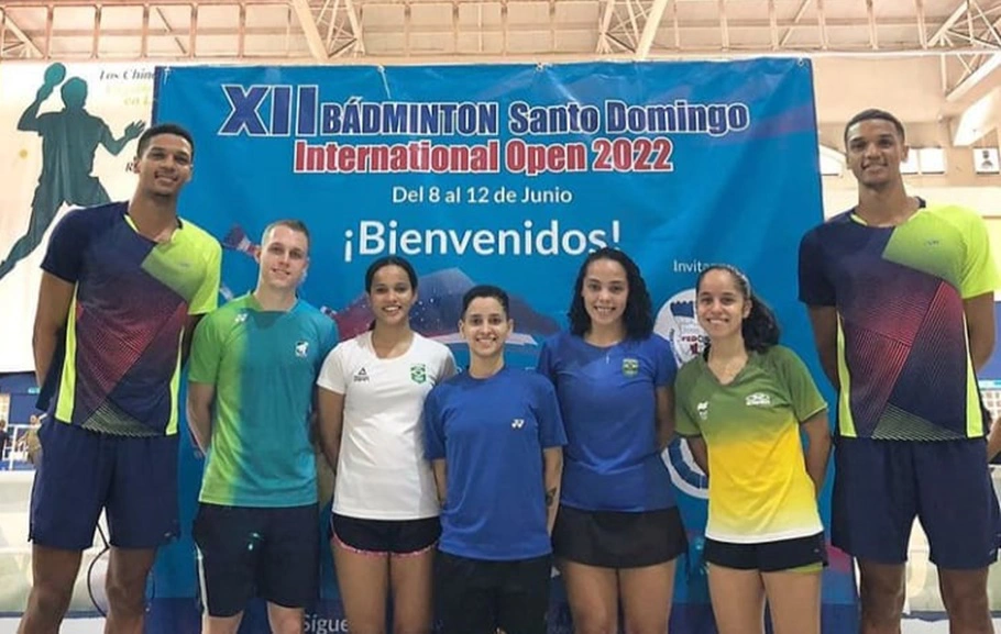 Seleção brasileira de badminton no Aberto de Santo Domingo