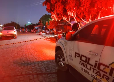 A polícia esteve no local do crime