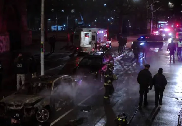 Cena da série 'Law & Order', da qual um membro da equipe foi morto nesta terça-feira.