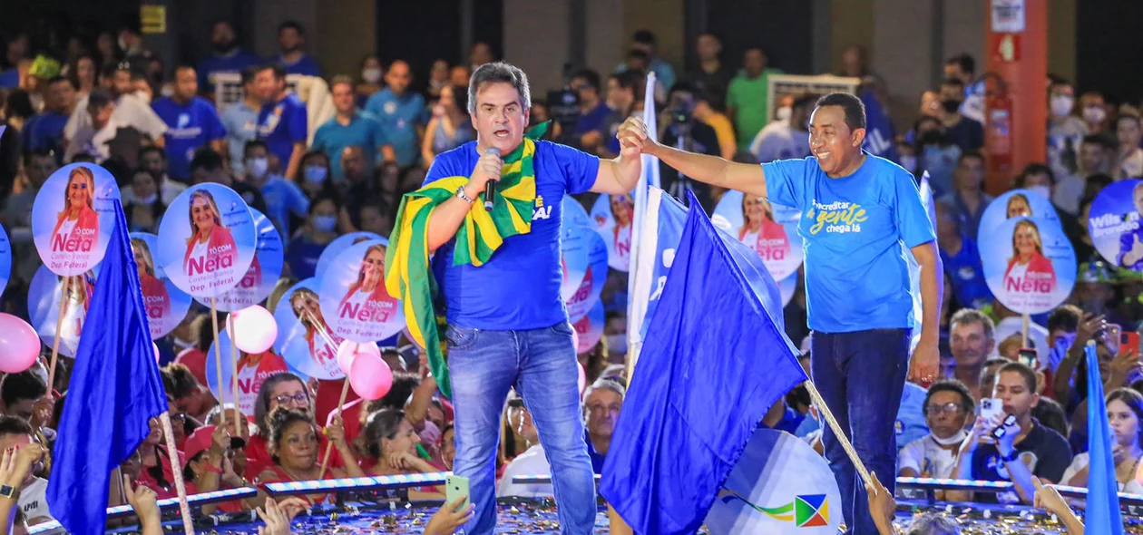 Ciro Nogueira e Joel Rodrigues juntos no palanque da Oposição