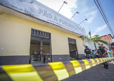 Crime registrado na calçada da panificadora