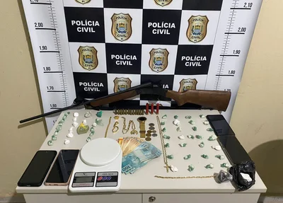 Drogas e munições apreendidas