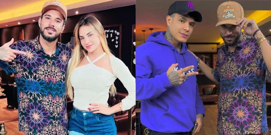 Gabi Martins e Victor Igoh no estúdio em Salvador