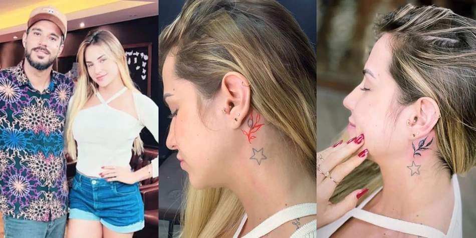 Gabi Martins no estúdio de tattoo de Victor Igoh