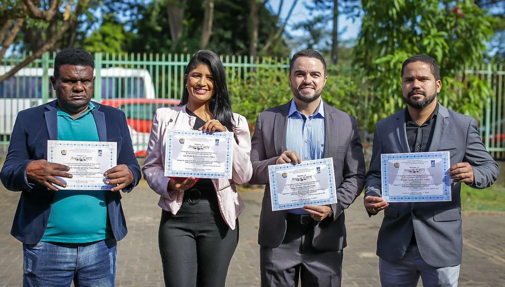 Jornalistas Brunno Suênio, Ana Paula, Tiago Melo e Tony Black