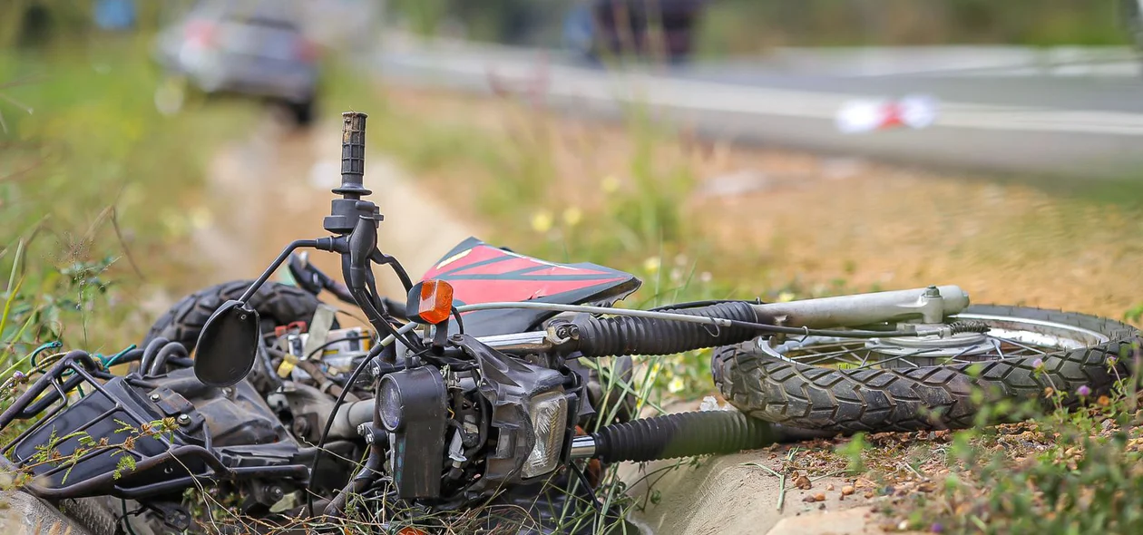 Moto envolvida no acidente