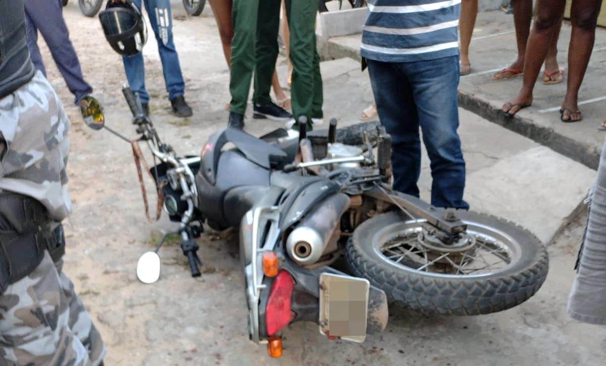 Moto usada pelos criminosos
