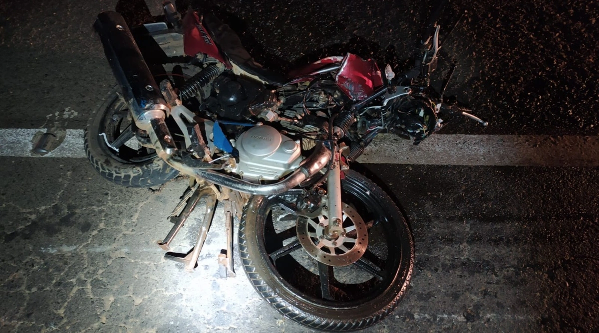 Motocicleta envolvida no acidente em Picos