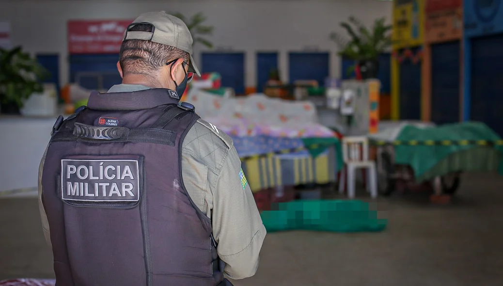 Polícia Militar no local da ocorrência