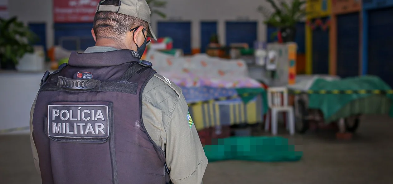 Polícia Militar no local da ocorrência