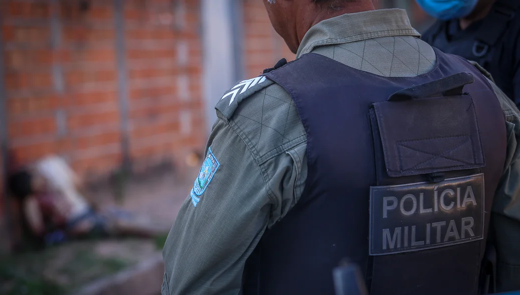Polícia Militar no local da ocorrência