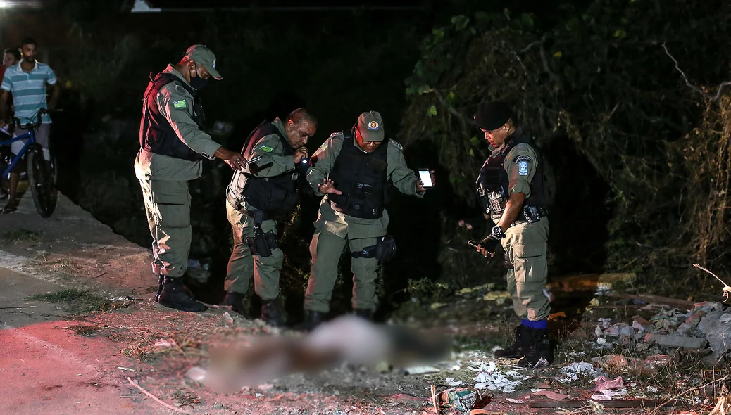 Polícia Militar no local da ocorrência