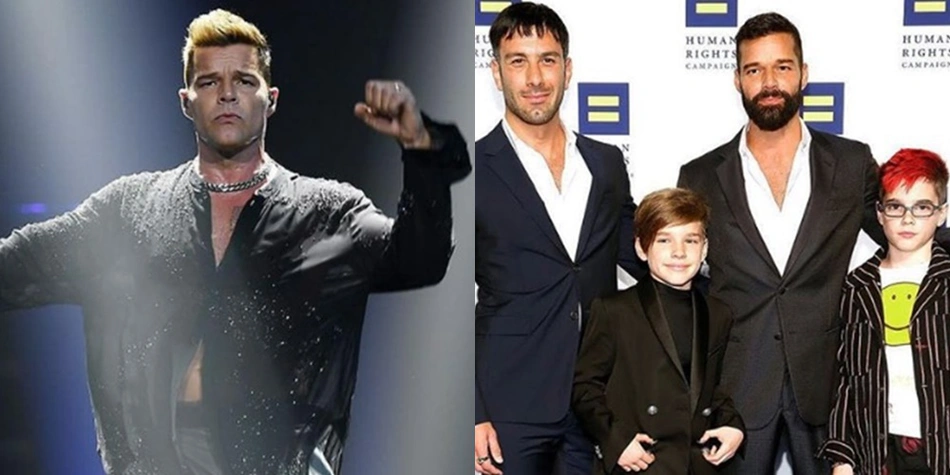 Ricky Martin e sua família