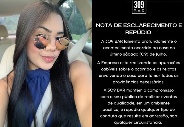 Sayrana Vasconcelos diz que sofreu agressão no 309 Bar