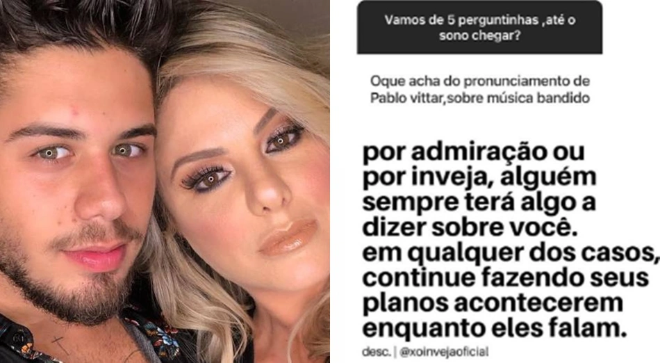 Stories no Instagram da mãe de Zé Felipe