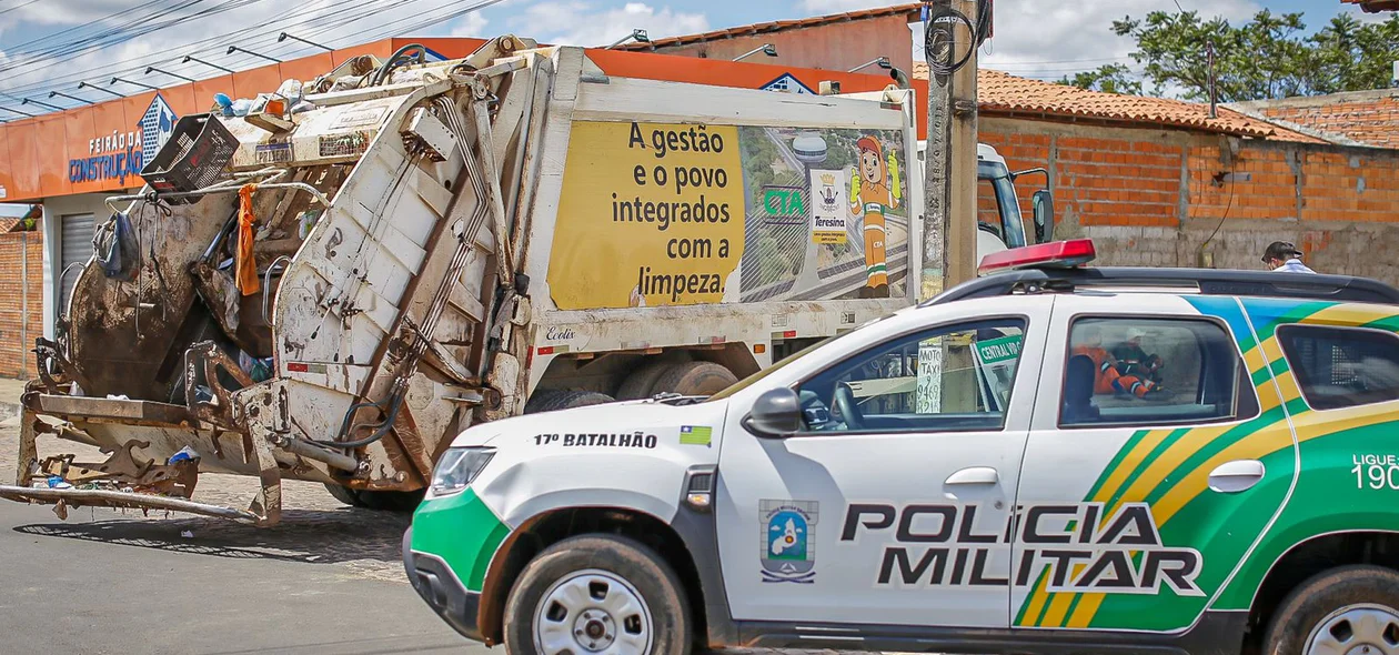 Viatura da PM no local do acidente