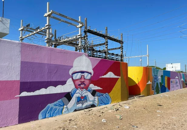 Arte do grafiteiro Washington Gabriel na Subestação Macaúba