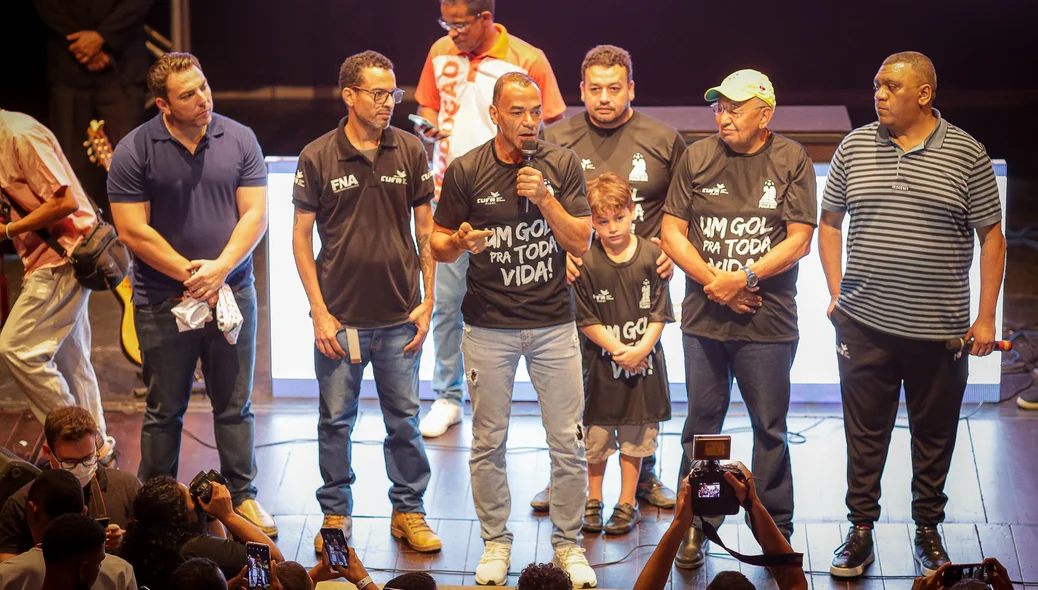 Cafu durante seu pronunciamento