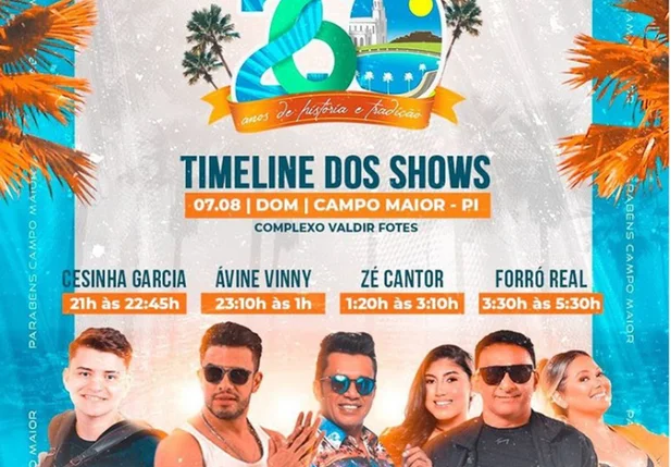 Confira a programação do aniversário de 260 anos de Campo Maior