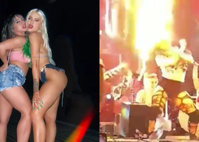 Dançarina da Luísa Sonza apagando fogo nos cabelos enquanto dançava viralizou na web