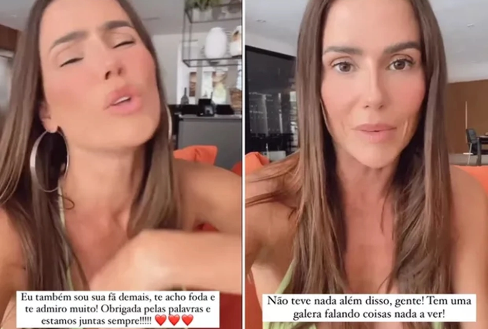 Deborah Secco se justificando nos stories