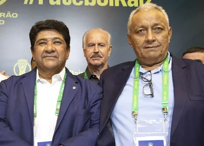 Ednaldo Rodrigues, presidente da CBF e Robert Brown, presidente da FFP