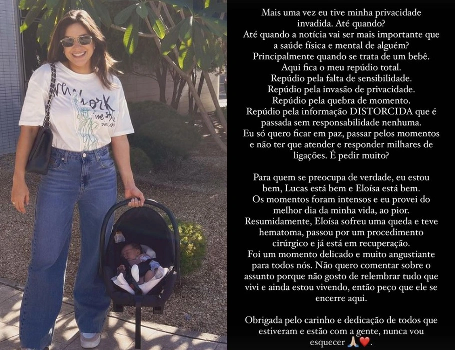Filha de Gabi Pinho está internada após sofrer queda