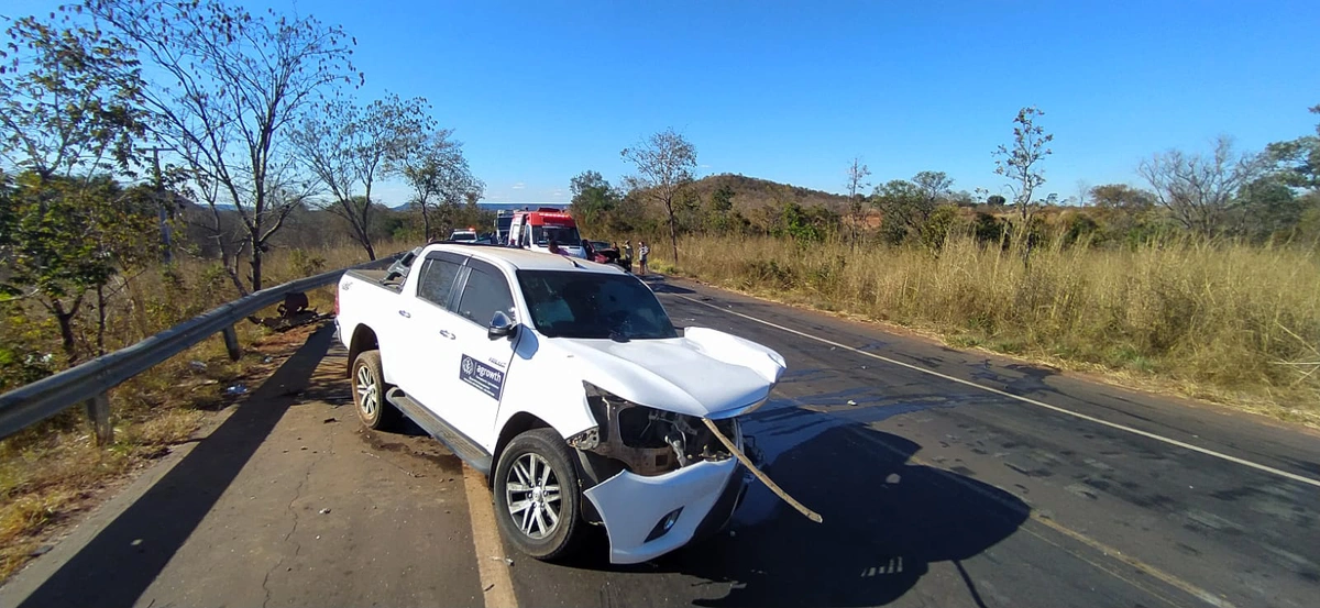 Hilux envolvida no acidente na BR 135